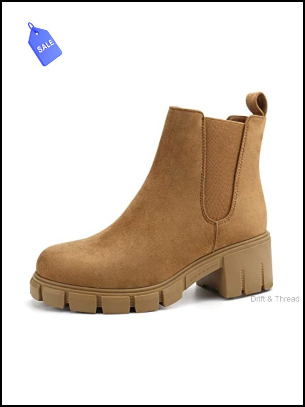 Women's Platform Chelsea Ankle Boots Chunky Heel